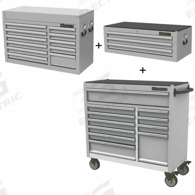 WESTWARD Rolling Cabinet Kit: 25 Drawers, Light Duty, Keyed - Heavy-Duty Top Chest & Rolling Cabinet Combos