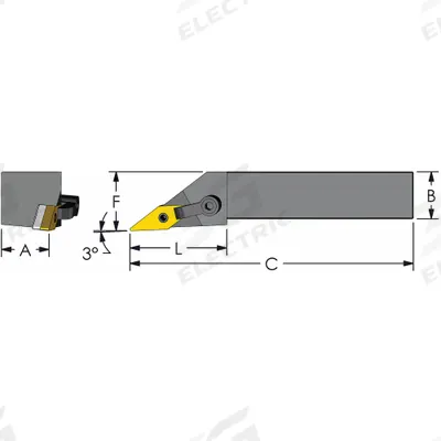 ULTRA-DEX USA Indexable Turning and Profiling Tool Holder: MVJNR 20-4D (MPN 974-000-287) - Indexable Turning & Profiling Toolholders