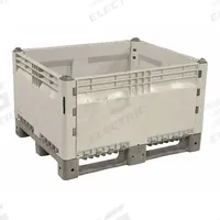 DECADE PRODUCTS Bulk Container: 20 cu ft, 47 1/4 in x 39 3/8 in x 28 in, Lid Not Included, Long Side (MPN 14000000-104). Key specifications — Brand: DECADE PRODUCTS; Stackable: Stacking Capable; Shape: Rectangular; Runner Location: Long Side; Fork Entry: 4-Way Entry; Container Wall Type: Solid; Mobility: Stationary; Fork Pockets: Fork Pockets Included.