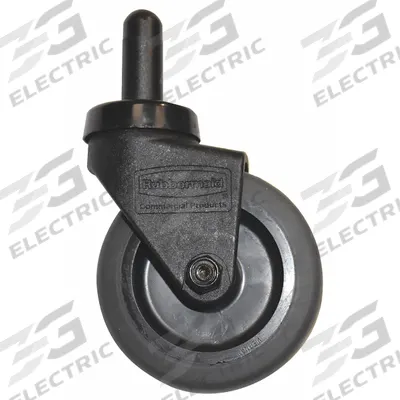 RUBBERMAID COMMERCIAL PRODUCTS Caster, Quiet, 3", Gray - Material Handling Parts