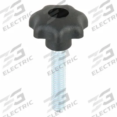 KIPP Hand Knob: 7 Point, Plastic w/ Steel Thread, M8 Thread, 40 mm Thread Lg - 7-Arm Knobs with Threaded Stud