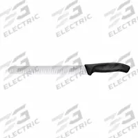VICTORINOX Slicer Knife: Straight, 16 7/8 in Overall Lg, Stainless Steel Blade, Thermoplastic Handle (MPN 6.8223.25-X1). Key specifications — Brand: VICTORINOX; Blade Material: Stainless Steel; Blade Type: Straight; Edge Style: Fluted; Forged/Stamped: Stamped; Handle Color: Black; Handle Material: Thermoplastic; Knife Type: Slicing Knife.