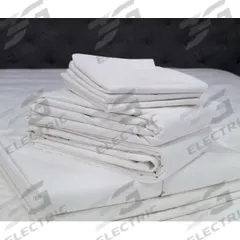 R & R TEXTILE Fitted Sheet: King, 80 in Overall Lg, 78 in Overall Wd, T250, White, Elastic Corner (MPN INT-108486). Key specifications — Color: White; Fabric Material: 55% Cotton; Thread Count: T250; Brand: R & R TEXTILE; Hem/Pocket Size: Flat Sheet - N/A; Sheet Color: White.