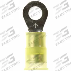 3M Ring Terminal: Yellow, Nylon Insulation, #10 Stud Size, 12 AWG to 10 AWG Wire Sizes, 1,000 V (MPN MNG10-10RK). Key specifications — attr1308027: 3M.