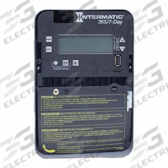 INTERMATIC Electronic Timer: 7 day, Not Astronomic, 120-277V AC, SPDT, Digital (MPN ET2715C). Key specifications — Body Material: Metal; Indoor/Outdoor Usage: Indoor; Astronomic Functionality: Not Astronomic; Mounting Style: Surface; Brand: INTERMATIC.