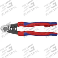 KNIPEX Wire Cutter: Multi-Component Handle, Shear, For 1/4 in Max Dia Aluminum Electric Cable (MPN 95 62 190 T BKA). Key specifications — attr324789: KNIPEX; attr308384: Shear; attr308389: Multi-Component; attr308391: 8 AWG.