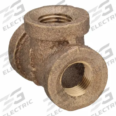 APPROVED VENDOR Metal Pipe Tee: Tee, 1/8 in x 1/8 in x 1/8 in, Brass - Low-Pressure Threaded Pipe Fittings