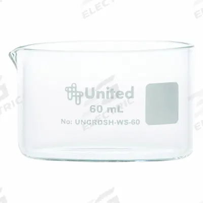 UNITED SCIENTIFIC SUPPLIES Crystallizing Dish: 60 mm Dia, 35 mm Overall Ht, No Surface Treatment, Spout - Crystallizing Dishes