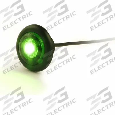 GROTE MicroNova DOT LED Indicator Light: Marker Light, LED, Round, Green, Grommet - Marker Lights