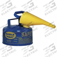 EAGLE Type I Safety Can: For Use With Kerosene, 1 gal Capacity, Includes Funnel, Powder Coated Steel (MPN UI10FSB). Key specifications — Brand: EAGLE.