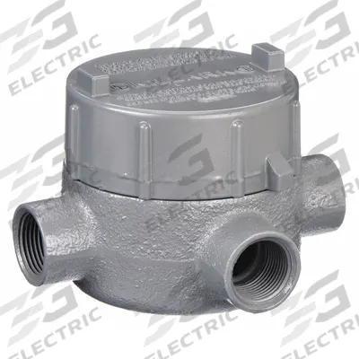 HUBBELL KILLARK Conduit Outlet Body: Iron, GE, 1/2 in Trade Size, T Body - T Round Body - Tee Type