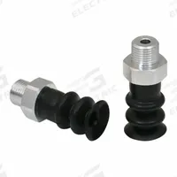 SCHMALZ Vacuum Pad Assembly: 2.5 Folds, G1/8 in, 15.5 mm Pad Dia, NBR, 55 A, Black, 28.8 mm Pad Ht (MPN 10.01.06.00024). Key specifications — attr1019168: 55 A; attr1019165: 10.01.06.00024; attr1019167: SCHMALZ; attr1019180: Black.