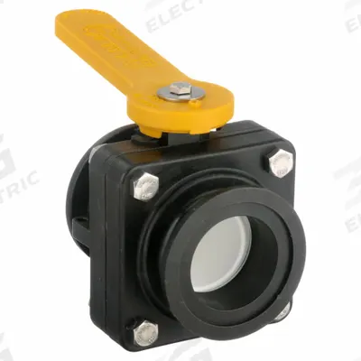 BANJO Manual Two-Way Ball Valve: 2 in, Polypropylene, Straight, Flange x Flange - Polypropylene Ball Valves