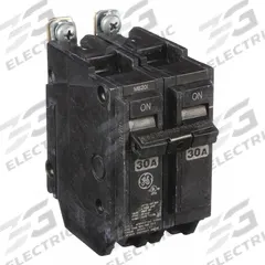GE Miniature Circuit Breaker: THHQB, 30 A, 120/240V AC, Single Phase, 22kA at 120/240V AC, 2 Poles (MPN THHQB2130). Key specifications — attr195972: 30 A; attr195973: 120/240V AC; attr195974: Single; attr195975: 22kA at 120/240V AC; attr195976: Bus Connections of Load Centers.