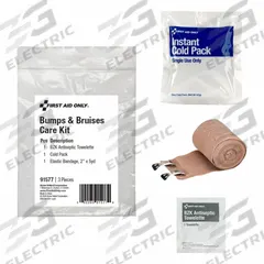 FIRST AID ONLY Wound Care Treatment Pack: Gen Purpose, 24 People Served, 3 Components, Plastic (MPN 91577). Key specifications — Adhesive Bandages Included: No Adhesive Bandages; Application: General Purpose; Brand: FIRST AID ONLY; Housing Color: Clear; Housing Material: Plastic; Includes Oral or Inhalant Medication: No Medication Included; Mountable: Portable; Oral and Inhalant Medicinals Included: No Oral/Inhalant Medicinals.