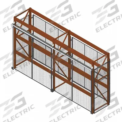 WIRECRAFTERS Enclosure Kit: 2 Bays, 144 in x 42 in x 120 in, 10 ga, Steel, Powder Coated - Wire Mesh Pallet Rack Enclosure Kits