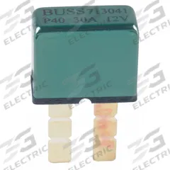 Automotive Circuit Breaker: UCB, 12V DC, 1 kA at 12V DC, Blade (MPN UCB-30). Key specifications — Series: UCB; Voltage: 12V DC; Interrupt Rating: 1 kA at 12V DC; Terminal Connection: Blade; Circuit Breaker Type: Type I ATC Circuit Breaker; Brand: BUSSMANN.