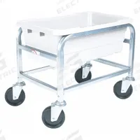 APPROVED VENDOR Tub Cart: 600 lb, 1 Bins/Tubs, 1 Shelves, Silver, 25 in L x 16 in W x 19 in H, White (MPN AL-L-1/KTWH). Key specifications — Color: Silver; Caster/Wheel Configuration: (4) Swivel; Bin Color: White; Brand: APPROVED VENDOR.