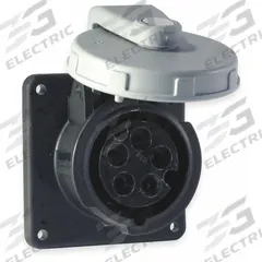 HUBBELL Pin and Sleeve Receptacle: Black, 347/600V AC, Three Phase, 60 A, 4 Pole, 5 Wire (MPN HBL560R5W). Key specifications — Brand: HUBBELL.