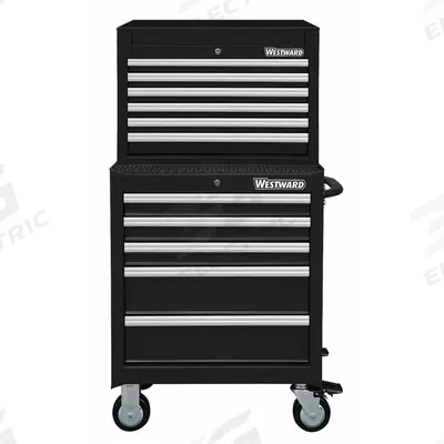 WESTWARD Tool Chest and Cabinet Combination: 11 Drawers, Light Duty, Keyed - Light-Duty Top Chest & Rolling Cabinet Combos
