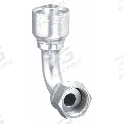 AEROQUIP Hydraulic Crimp Fitting: Steel x Steel, 90° Elbow, -12 For Hose Dash Size - Aeroquip Crimp Hydraulic Hose Fittings with ORS Connection