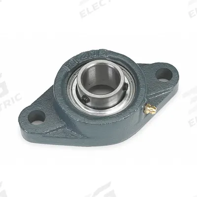 DAYTON 2 Bolt Flange Bearing: Radial Ball, 1 in Bore, Cast Iron, Set Screws - General Purpose Flange-Mount Ball Bearings