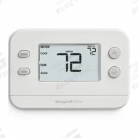 RESIDEO Low Voltage Non-Programmable Digital Thermostat: Heat and Cool, Auto and Manual, Horizontal (MPN TH1110U4000/U). Key specifications — Application: Heat and Cool; Stages: 1 Heat /1 Cool Conventional Systems; 1 Heat /1 Cool Heat Pump Systems; Programming Capability: Not Programmable; Shape: Rectangle; Terminal Designations: S; Temperature Control Range: 32° to 90°F (Heat); Changeover Type: Automatic and Manual.