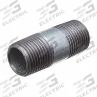 Pipe Nipple: 1 1/4 in Nominal Pipe Size, 3 in Lg, Schedule 40, Galvanized Steel, Welded (MPN 793F58). Key specifications — Manufacture Location: Globally Sourced; Brand: APPROVED VENDOR; Maximum Operating Pressure: 125 psi @ 72°F; Connection Type: Male BSPT x Male BSPT; Pipe Material: Galvanized Steel.
