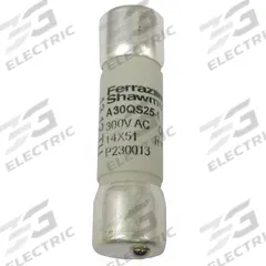 Semiconductor Fuse: A30QS Series, Fast-Acting, 25 A, 300 V AC, 300 V DC DC Volt Rating (MPN P230013). Key specifications — Series: A30QS; Brand: MERSEN; Voltage Type: AC/DC.