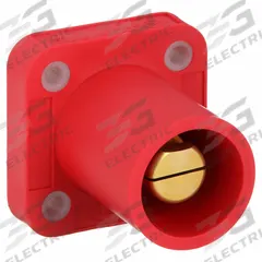 Single Pole Receptacle: Red, Straight Taper Nose Mating, Threaded Stud Termination, 600V AC/600V DC (MPN HBLMRSR). Key specifications — Series: 16; Receptacle Gender: Male; Brand: HUBBELL.