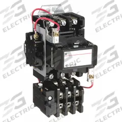 GE Magnetic Motor Starter: Non-Reversing, 3 Poles, NEMA Size 2, 45 A, 120V AC Coil (MPN CR306D002). Key specifications — Brand: GE; Coil Voltage: 120V AC; Phase: Three; Signaling Features: Pilot Light; Thermal Units Required: 3 Melting Alloy Units (Not Included).