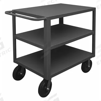 APPROVED VENDOR Utility Cart: 5,000 lb, 48 in L x 30 in W Shelf, 3 Shelves, Gray - Heavy-Duty General Purpose Utility Carts