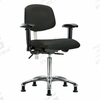 APPROVED VENDOR Cleanroom Task Chair: Vinyl, Arms Included, Ht Range 21 1/2 in to 29 in - Vinyl Cleanroom Chairs