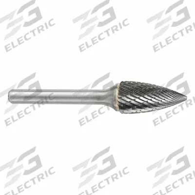 SGS PRO Carbide Bur: Pointed-End Tree, SG-5, Double Cut, 1/2" x 1" Head - Double-Cut Pointed-End Tree Burs