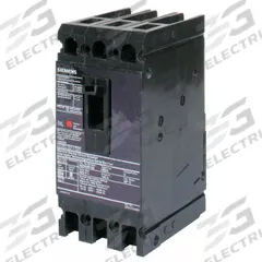 SIEMENS Molded Case Circuit Breaker: 45 A Amps, 42kA at 480V AC, Fixed, Load Side Lug, ABC, HED4 (MPN HED43B045). Key specifications — Phase Connection: ABC; Instantaneous Trip: Fixed; Terminal Connection: Load Side Lug; Series: HED4; Max. AIR Rating: 42kA at 480V AC.