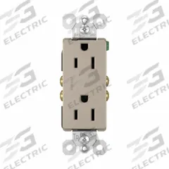 LEGRAND Receptacle: Duplex, 5-15, Nickel, 125V AC, 15 A, 2 Pole / 3 Wire (MPN 885TRNICC12)