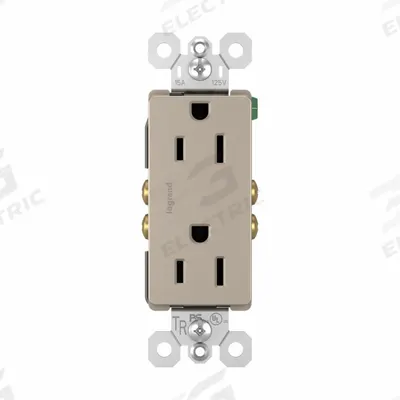 LEGRAND Receptacle: Duplex, 5-15, Nickel, 125V AC, 15 A, 2 Pole / 3 Wire (MPN 885TRNICC12) - General Purpose Receptacles