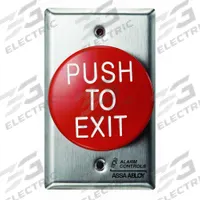 ALARM CONTROLS Exit Push Button: 5 in Ht, 2 1/4 in Dp, 2 3/4 in Wd, Red/Silver, Red/Silver – Plastic (MPN TS-60). Key specifications — Color: Red; Product Type: Exit Push Button; Brand: ALARM CONTROLS.