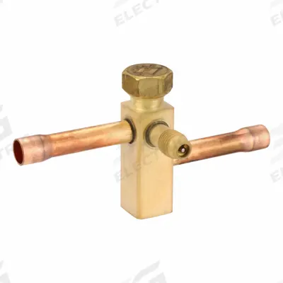 Parker Refrigerant Ball Valve: 3/8 in Sweat, 750 psi Max, 1/4"-20 UNC – Bottom - Sweat Connection Service Valves