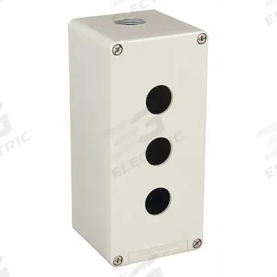 SCHNEIDER Push Button Enclosure: 22mm, 3 Holes, Cast Zinc - Enclosures for 22mm Operators