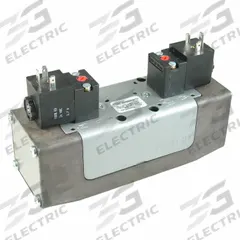 AVENTICS Solenoid Air Control Valve: Series CERAM, Double Solenoid, Five-Way / Three-Position (MPN R432006199). Key specifications — attr1076671: Internal Pilot; attr1076694: Detent; attr1076684: Non-Locking; attr1076708: 24V DC; attr1076649: Closed.