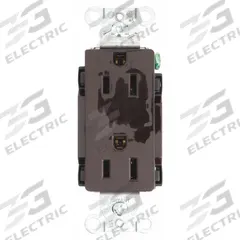BRYANT Receptacle: Decorator Duplex, 5-15, Brown, 125V AC, 15 A, 2 Pole / 3 Wire (MPN DRS15)