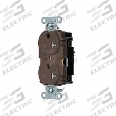 HUBBELL Receptacle: Duplex, 5-20, Brown, 125V AC, 20 A, 2 Pole / 3 Wire (MPN 5362STTR)