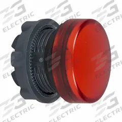SCHNEIDER ELECTRIC Pilot Light Head: 22 mm Panel Mounting Hole Dia, Red, Smooth, XB5 Series (MPN ZB5AV04). Key specifications — Brand: SCHNEIDER; Compatible Lamp Module Type: BA9 Lamp Module; Compatible with Series: XB5.