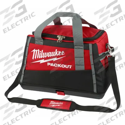 MILWAUKEE PACKOUT Tool Bag: 20 7/8 in W x 12 3/8 in D x 4 in H, Nylon, Red - PACKOUT Wide-Mouth Tool Bags