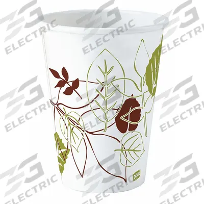 DIXIE Disposable Hot Cup: 12 oz Capacity, White, Paper, Unwrapped, Pathways - Paper Hot Cups