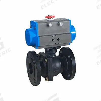 BONOMI Pneumatically Actuated Two-Way Ball Valve: 1 1/2 in Size, Carbon Steel - Carbon Steel Pneumatically-Actuated Ball Valves