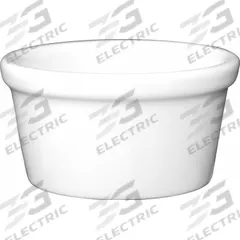 INTERNATIONAL TABLEWARE INC. Ramekin: 2.5 oz Capacity, Vitrified Stoneware, Oven Safe, White (MPN RAM-25-EW). Key specifications — Microwaveable: Yes; Oven Safe: Yes; Brand: INTERNATIONAL TABLEWARE INC.; Material: Vitrified Stoneware; Color: White; NSF Certified: No; Dishwasher Safe: Yes.