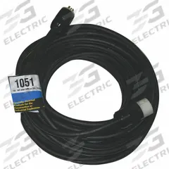 SOUTHWIRE Extension Cord: Outdoor Use, 100 ft Lg, Outlet, L21-30P, 10/5, SOW, Black, 30 A Current (MPN 1051). Key specifications — Brand: SOUTHWIRE; Temperature Rating: -40° to 194°F; NEMA Plug Configuration: L21-30P.