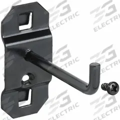 APPROVED VENDOR Single Rod Pegboard Hook: 2 1/2 in x 1 in, Screw-In, Surface, Black (MPN 5TPK1). Key specifications — Mounting Type: Surface; Color: Black; Accessory Type: 90-Degree Single Hook; Locking System: Screw-In; Brand: APPROVED VENDOR.